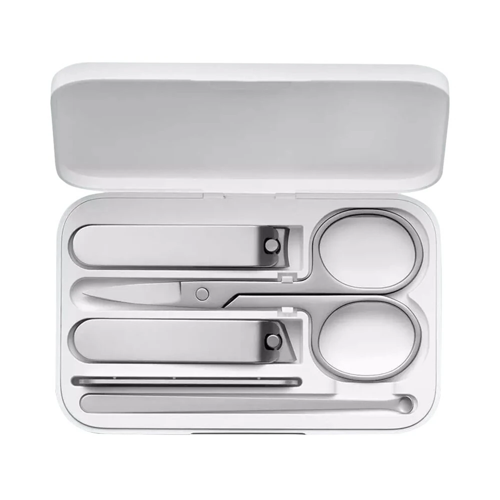 Xiaomi Mijia Portable Compact 5-Piece Mini Nail Clipper Set Stainless Steel Flat Nail Clipper Nail File Ear Pick Remove Dead Skin Ear Cleaning (image for) Xiaomi Mijia Portable Compact 5-Piece Mini Nail Clipper Set Stainless Steel Flat Nail Clipper Nail File Ear Pick Remove Dead Skin Ear Cleaning